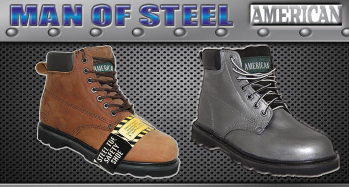 American FootGear brown and black safety work boots
